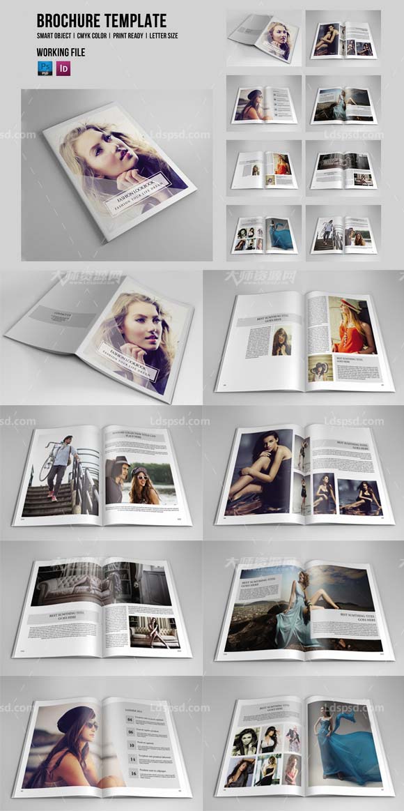 Photography Magazine Template-V275,indesign模板－摄影杂志(16页/含PSD格式)